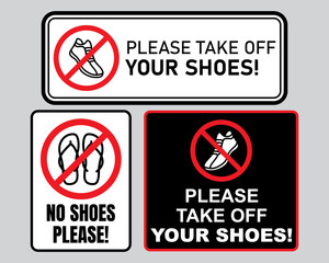 Sign please take off your shoes