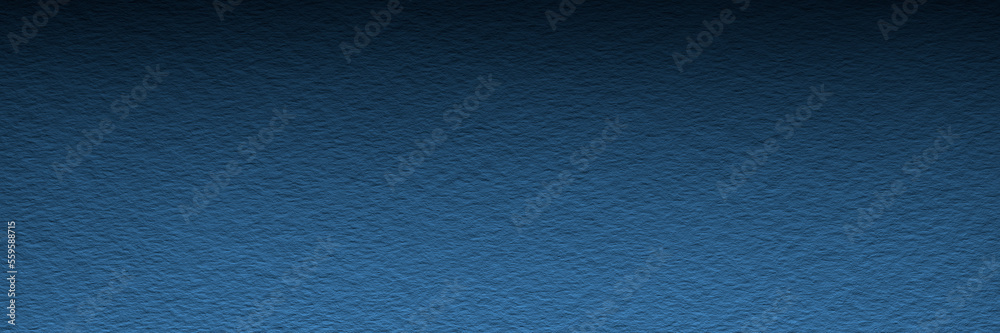 Poster abstract dark blue gradient wide panorama background on texture canvas or paper as blank, template, 