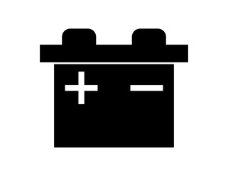 Battery icon. Negative and positive pole vector isolated on white background