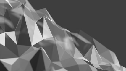 polygon abstract plexus 3d illustration wallpaper, can be used to represent technology, big data, artificial intelligence, block chain or computer graphics