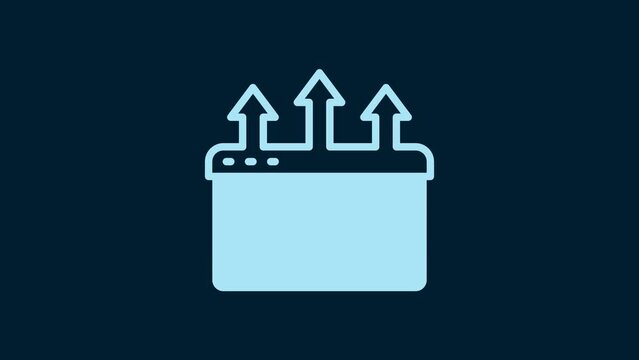 White Browser window icon isolated on blue background. 4K Video motion graphic animation