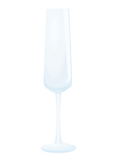 Empty champagne  glass on white background, vector