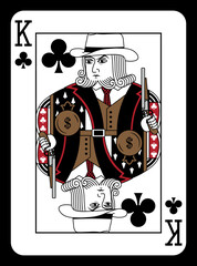 King of Clubs playing card - Mafia design.