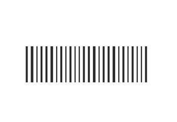 Black barcode icon on an isolated white background. Vector illustration