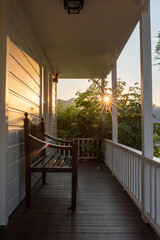 porch at sunset 