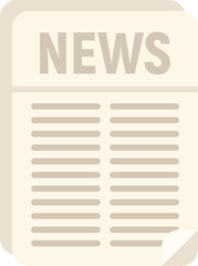 Newspaper story icon flat vector. Web page. Article media isolated