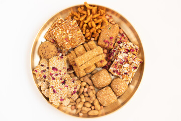 Gulab Gajak Mithai, Pista Gazak, Til Patti Or Papdi, Til Laddu Or Ladoo, Revdi And Rewri Made Of...