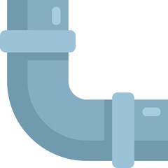 Curve pipe icon flat vector. Service drain. Pump sink isolated