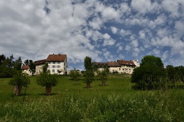 Fototapeta na wymiar Panorama der Häuser mit Landschaften in Orsingen-Nenzingen