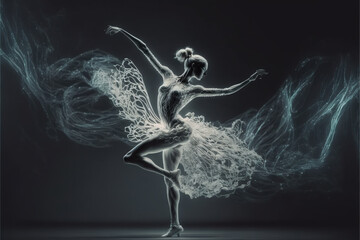 adorable ballet dancer, full body, light painting - obrazy, fototapety, plakaty