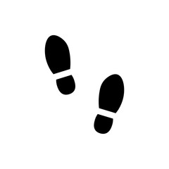 black sole prints isolated on white. footsteps imprint vector icon illustration