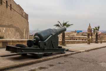 Fototapeta na wymiar Old cannon in the Citadel of Cairo, Egypt