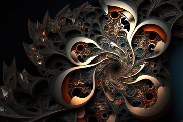 Abstract fractal. Generative AI.