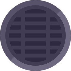 Road manhole icon flat vector. City construction. Sewer lid isolated