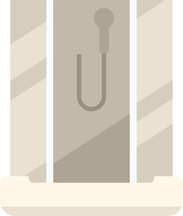 Bathroom shower stall icon flat vector. Glass cabin. Door cubicle isolated