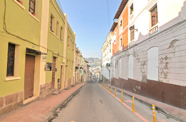 Fototapeta na wymiar Streets of the old town of Quito, Ecuador