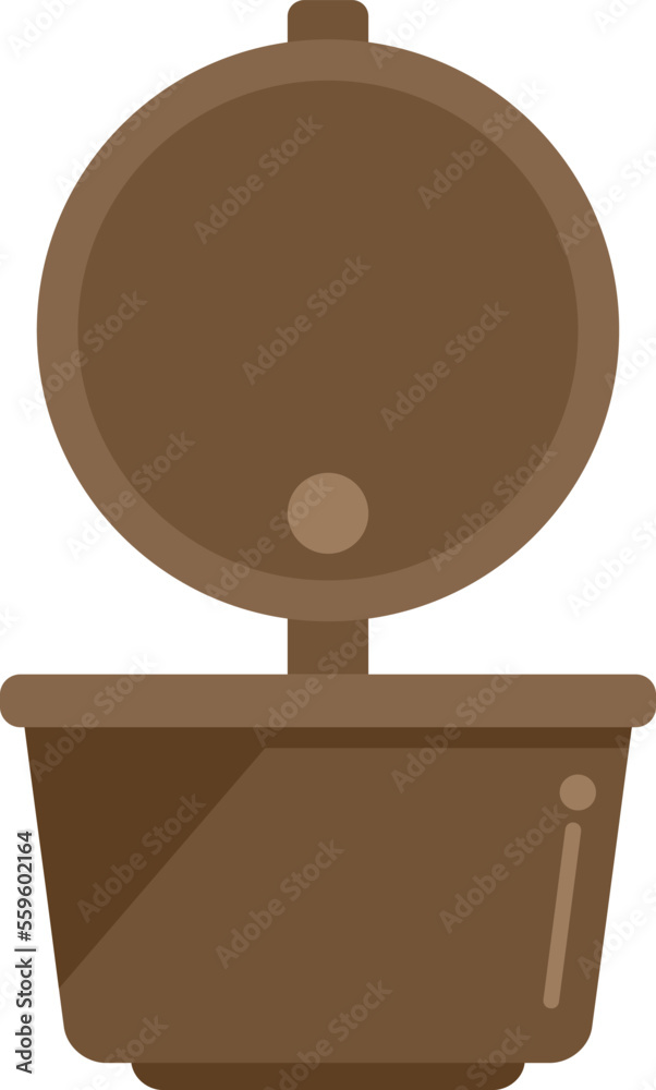 Poster open coffee capsule icon flat vector. cafe espresso. drink aroma isolated