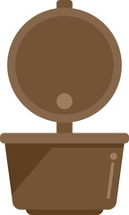 Open coffee capsule icon flat vector. Cafe espresso. Drink aroma isolated