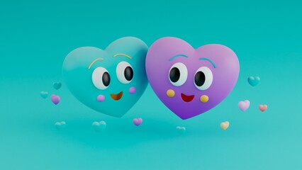 Couple of hearts in love