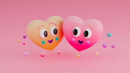 Couple of hearts in love