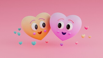 Couple of hearts in love