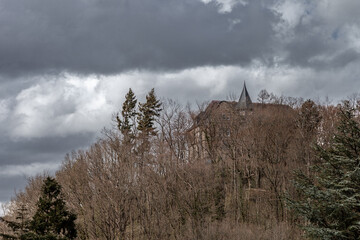 Lonesome house stands on a mountain