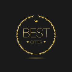 Best offer golden laurel wreath vector label