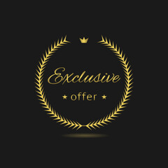 Exclusive offer golden laurel wreath label