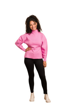 Full Body Young African American Woman Cut Out Isolated