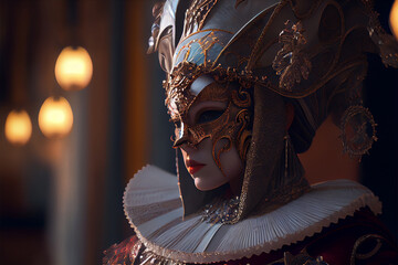 Carnival of Venice women mask made by Generative AI