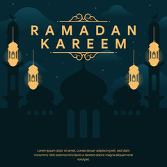 ramadan banner illustration in flat design