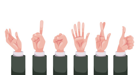 Obraz premium Hand arm pose gesture fingers pinch point concept set collection. Design graphic element vector illustration