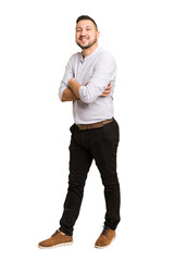 Adult latin man full body photo isolated cut out