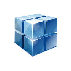 Realistic red and black paintball mask with transparent goggles on dark blue gradient background