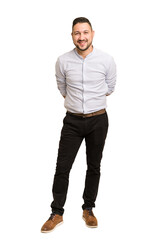 Adult latin man full body photo isolated cut out © Asier