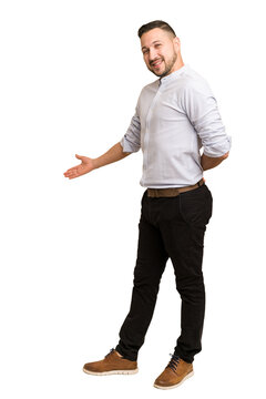Adult latin man full body photo isolated cut out