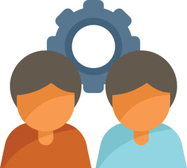 Fototapeta premium Corporate team icon flat vector. Social people. Internet app isolated
