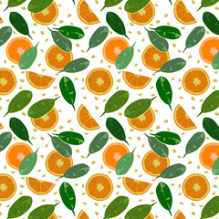 Pattern of lemon slices and leaves
