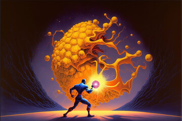 scientist fighting a virus