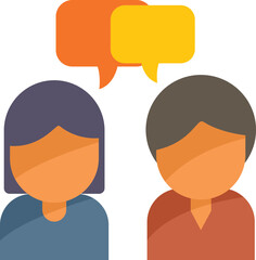 People interaction icon flat vector. Digital social. Teamwork mobile isolated