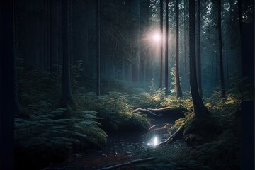 forest in the night forest