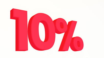 Red 3d numbers on white isolated background.