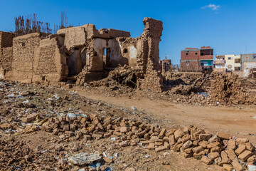 Demolished old houses in Mut town in Dakhla oasis, Egypt