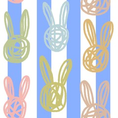 Abstract animals seamless rabbit bunnies pattern for wrapping paper and kids clothes print and fabrics