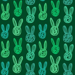 Abstract animals seamless rabbit bunnies pattern for wrapping paper and kids clothes print and fabrics