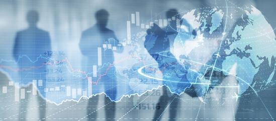 Obraz premium Financial chart for your business. Mixed Media Forex