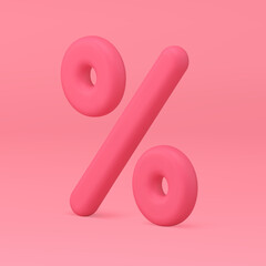 3d percent symbol marketing retail shopping promo sale discount financial element realistic vector