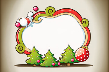 Cartoon Merry Christmas sign icon. Generative AI