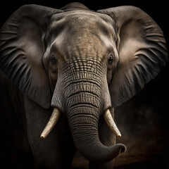 Digital portrait of an elephant