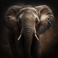 Portrait of an elephant, digital art, illustration